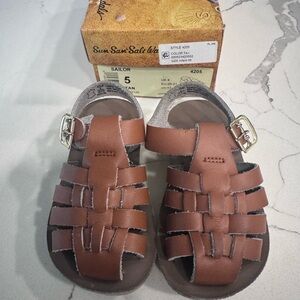 Saltwater Kids Tan Leather Fisherman Sandals